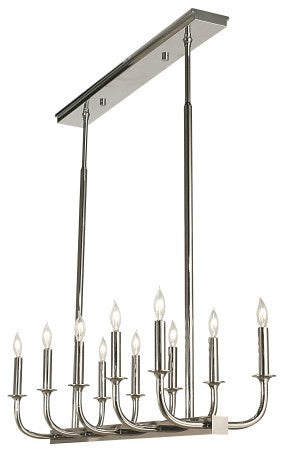 1059 PS Moderne 10-Light Dining Chandelier in Polished Silver Framburg Lighting