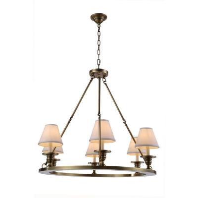 Elegant Lighting 1402D32BB Chester 6 Light Pendant In Burnished Brass