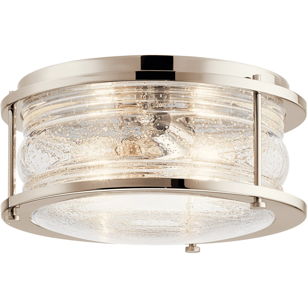 Kichler 42910PN, Ashland Bay 2 Light 12 inch Polished Nickel Flush Mount Light Ceiling Light