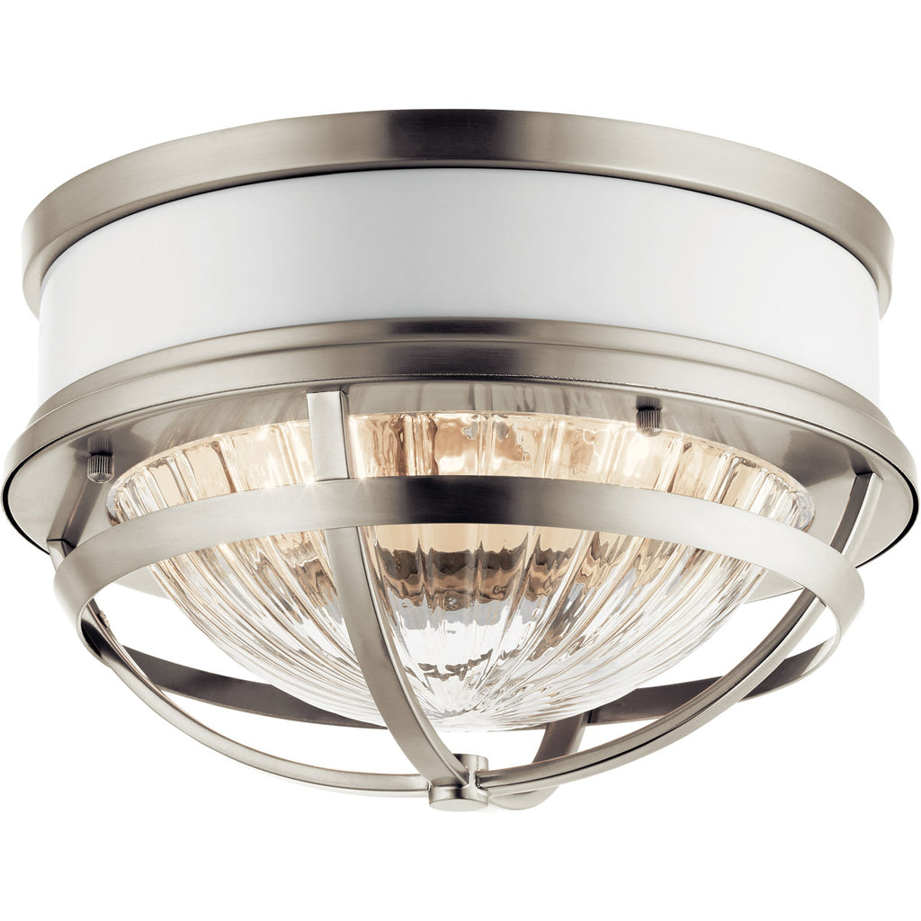 Kichler 43013NI, Tollis 2 Light 12 inch Brushed Nickel Flush Mount Light Ceiling Light