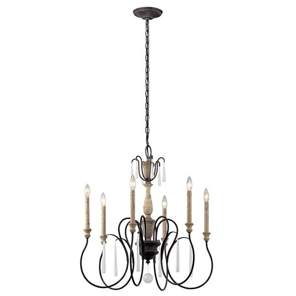 Kichler Kimblewick 6 Light Chandelier Weathered Zinc 43617WZC