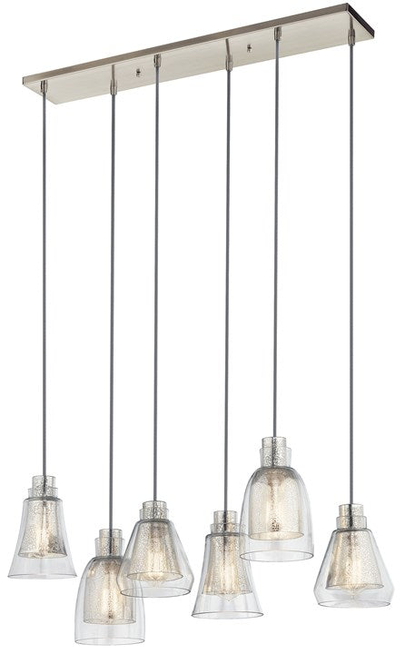 Kichler Evie 6 Light Chandelier Brushed Nickel 43628NI