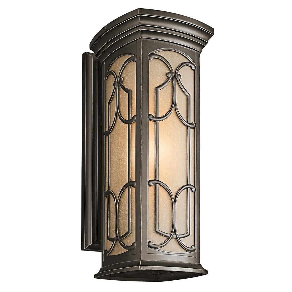 Kichler 49228OZ, Franceasi 1 Light 22 inch Olde Bronze Outdoor Wall in Incandescent, Medium