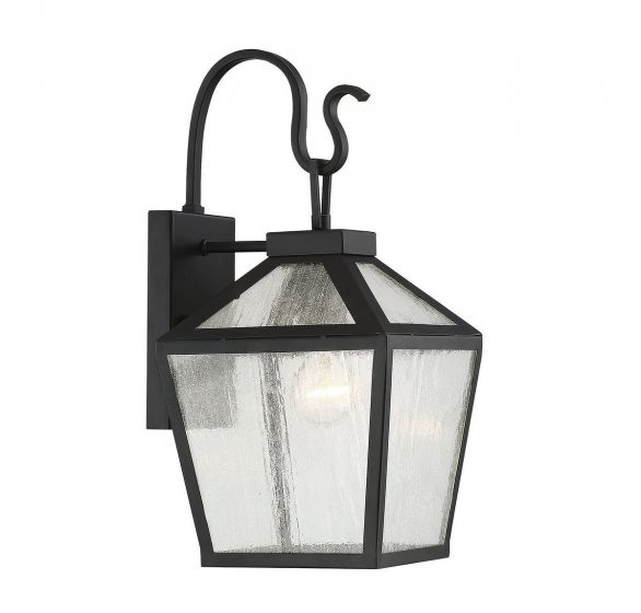Savoy Woodstock 1-Light Outdoor Wall Lantern in Black 5-100-BK