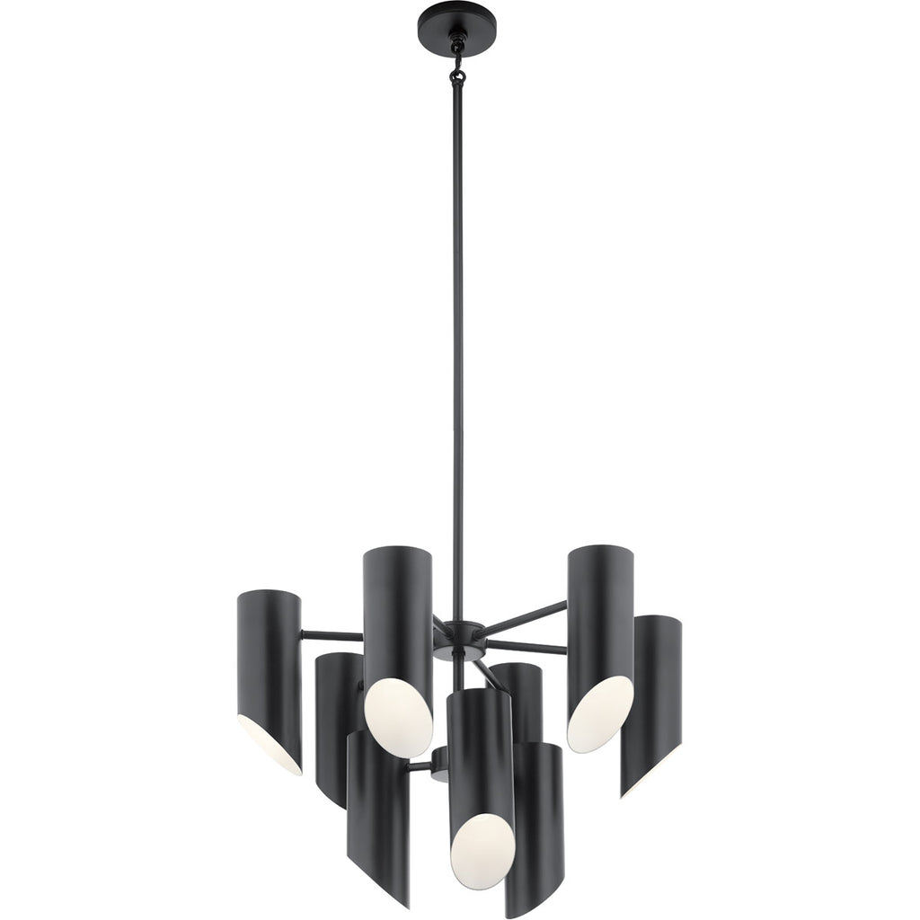 Kichler 52162BK, Trentino 9 Light 26 inch Black Chandelier 2 Tier Ceiling Light, 2 Tier