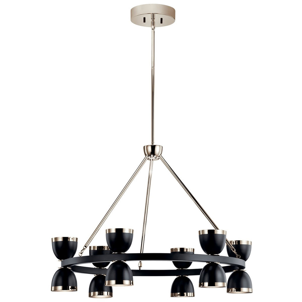 Kichler 52418BKLED, Baland LED 31 inch Black Chandelier Ceiling Light, 1 Tier Large