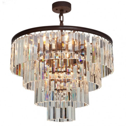 Artcraft El Dorado 9 Light AC10410JV Java Brown Crystal Chandelier