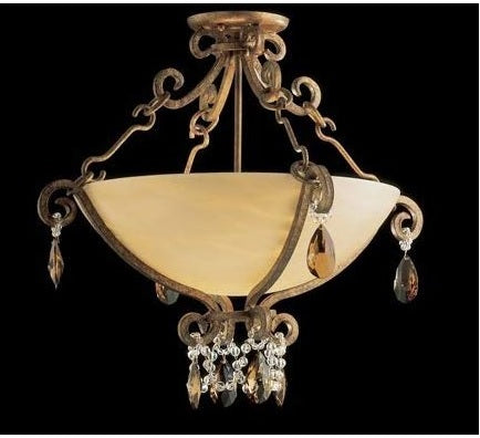 Nulco 5872-CC-42-AA Two Light Down Lighting Semi Flush Ceiling Fixture from the La Jolla Collection