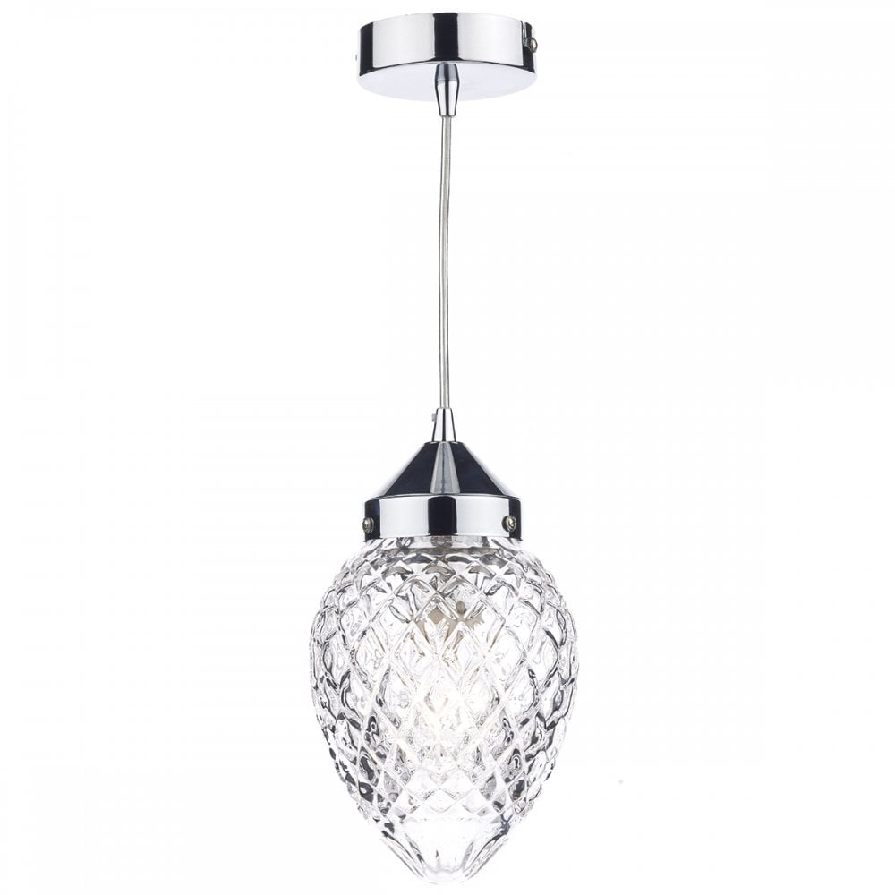 1 Light Chrome Pendant Ceiling Light in Canopy Mount MP-LED 491 CL CH