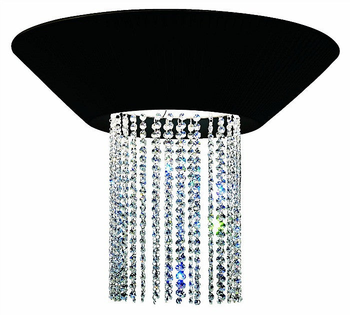 Eurofase 16585-017 Brillo 3-Light Flushmount, Chrome/Black Fabric