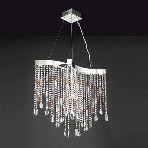 PLC Lighting 81323-PC Progetti 8 Light, 12V Chandelier in Polished Chrome with Clear shades