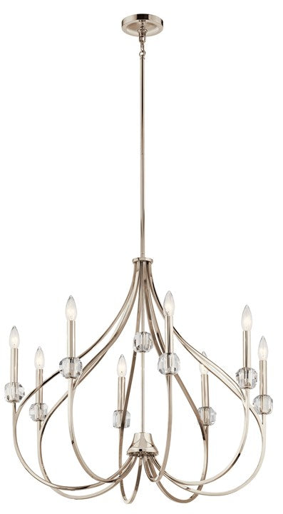 Eloise Chandelier  1-Tier   8-Light   Optical Crystal Accents Glass 43721PN