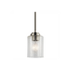 Kichler Winslow Single Light 4" Wide Mini Pendant with Seedy Glass Shade 44032NI