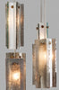 #4 Drops Glass Paneled Pendants 27 Light in Winter Grey, White & Clear Mix