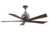 Matthews Irene-5 Ceiling Fan 52" Chrome Housing Walnut Blades