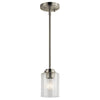 Kichler Winslow Single Light 4" Wide Mini Pendant with Seedy Glass Shade 44032NI